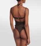 Боди с аппликацией из сетки Jacquemus, коричневый - фото 4