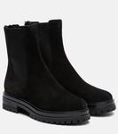 Челси из замши до щиколотки Gianvito Rossi, Black+Black - фото