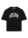 MSGM Kids футболка с логотипом, черный - фото