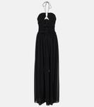 Шелковое платье с вырезом Tom Ford, черный - фото