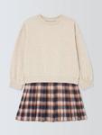 Детское платье-джерси в клетку Half & Half John Lewis, Multi - фото 3