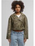 Кожаная куртка Urban Classics, оливковый - фото 5