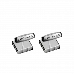 Запонки Chopard Ice Cube cufflinks - Инкрустация черного цвета - серебристый металл - фото 2