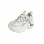 Дышащие утолщенные кроссовки на платформе для увеличения роста Low Top POOQ, Ecru - фото