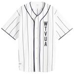 Полосатая бейсбольная рубашка Wtaps, белый - фото