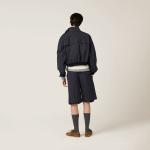 Блузон из панамского хлопка MIU MIU, темно-синий - фото 3