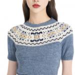 Свитер Triomphe Fair Isle Wool CELINE, светло-голубой - фото 6
