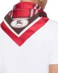 Шелковый шарф в клетку Burberry, красный - фото 2