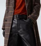 Кожаные прямые брюки Saint Laurent, нуар - фото 5