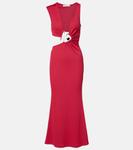 Платье макси с вырезом и сборками Christopher Esber, Cranberry - фото