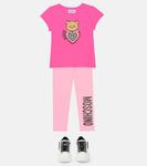 Футболка с блестящим логотипом Moschino, розовый - фото 2