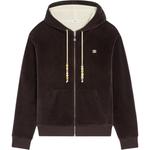 Худи с вышитым логотипом на молнии CELINE, коричневый - фото