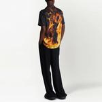 Футболка в стиле пижамы с принтом BALMAIN, черная - фото 4