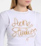 Футболка с логотипом из смесового хлопка Acne Studios, Optic White - фото 4