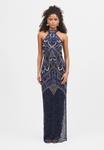 Платье BEAUUT EMBELLISHED SEQUINS , Mid Night Blue/Metallic Blue - фото