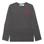 Свитер l/s basic t-shirt red emblem 'grey' Comme Des Garcons Play, серый - фото