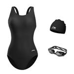 Купальник слитный женский LINING, черный - фото 8