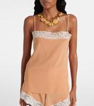 Шелковая блузка с кружевной отделкой Chloé, Cheek - фото 5