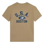 Футболка boston tee 'tan blue' New Balance, бежевый - фото