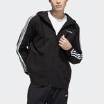 Куртка adidas neo M Ce 3s Wb Classic Stripe Windproof waterproof Sports Hooded Jacket Black, черный - фото 2
