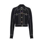 Куртка Balmain Buttoned Contrasted Western Crepe 'Black', черный - фото