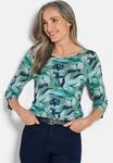 Топ GOLDNER Long sleeved top, Navy Patterned/Blue - фото