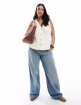 Жилет с баской ASOS DESIGN Curve цвета пахты - фото 2