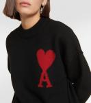 Шерстяной свитер Ami de Cœur AMI PARIS, черный - фото 4