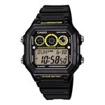 Часы CASIO Waterproof Sports Mens Black Digital, черный - фото