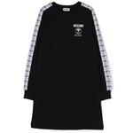 Черное платье с монограммой Moschino, мультиколор - фото