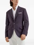 Однобортный блейзер Brunello Cucinelli, фиолетовый - фото 3