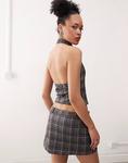 Топ в клетку с воротником Motel Harlo серого цвета - фото 3