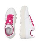 Кроссовки женские Dsquared2 кожаные на платформе, белый/розовый - фото 4