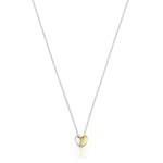 Колье Tous Small Heart  My Other Half, позолоченное серебро/серебро - фото