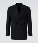 Двубортный шелковый блейзер Saman Amel, черный - фото