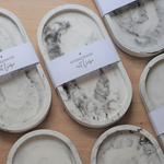 Декоративный мраморный поднос, серо-белый - фото 5