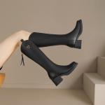 Ботфорды женские JOSINY на каблуке 5,5 см, черные (без подкладки) - фото 6