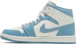 Кроссовки Wmns Air Jordan 1 Mid University Blue, белый - фото 3