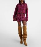 Ботфорты Elsa 100 из замши Paris Texas, Cammello-Natural - фото 3