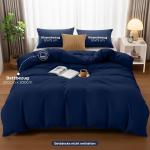 Комплект постельного белья Utopia Bedding, 3 предмета, 200x200/50x75 см, темно-синий - фото 3