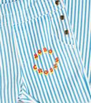 Полосатый хлопковый комбинезон Bobo Choses, синий - фото 2