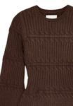 Платье NA-KD CABLE KNITTED FLARE MINI, Dark Brown/Brown - фото 3
