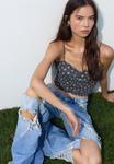 Топ PULL&BEAR STRAPPY FLORAL , Dark Blue - фото 5