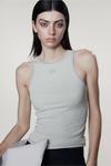 Топ H&M Ribbed Tank, светло-серый - фото 4