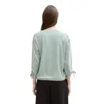 Футболка Tom Tailor Structured Stripe 3/4 sleeve, зеленый - фото 2