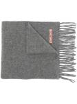 Acne Studios шерстяной шарф с бахромой, серый - фото