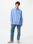 Рубашка Uniqlo Oxford Oversize, голубой - фото 3