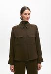 Блуза LOLA CASADEMUNT Button-down blouse, Khaki - фото