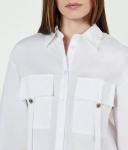 Рубашка женская Twin-Set короткая с лентами, белый - фото 4