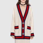 Куртка contrasting colors webbing loose jacket white Gucci, белый - фото 3